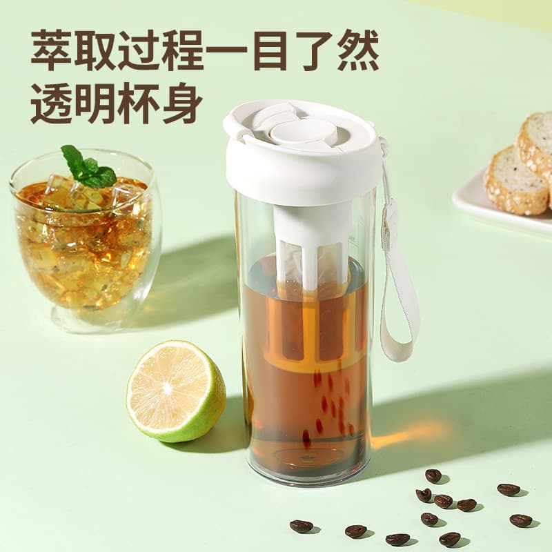 High Temperature Resistant Cold Brew Cup Kettle Large Capacity Cold Kettle Cold Tea Iced Coffee Pot Anti-Leak Portable Fruit Tea Cup