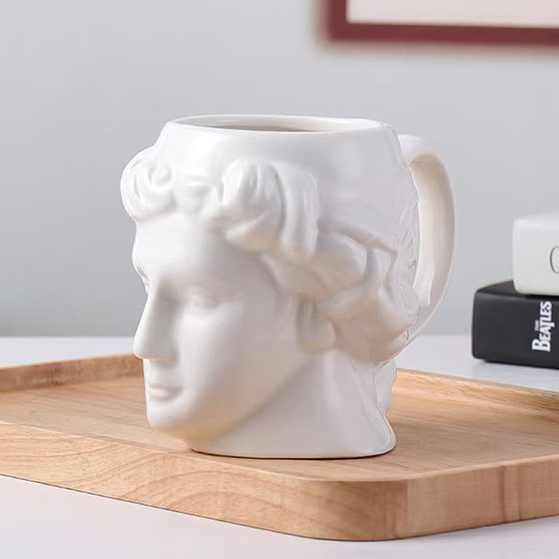 Ceramic Milk Coffee Cup Phoebus Apollo Creative Sculpture Face Single Cup Sun God Mug