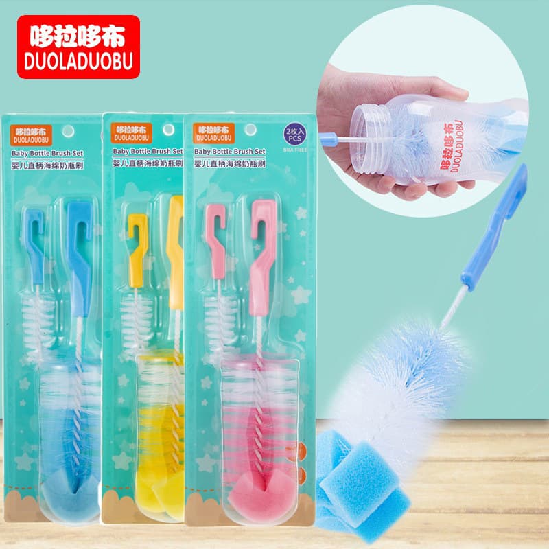 Dora Dobo Baby Bottle/Nipple Brush with Hook and Sponge Head, Card-Packaged 6108