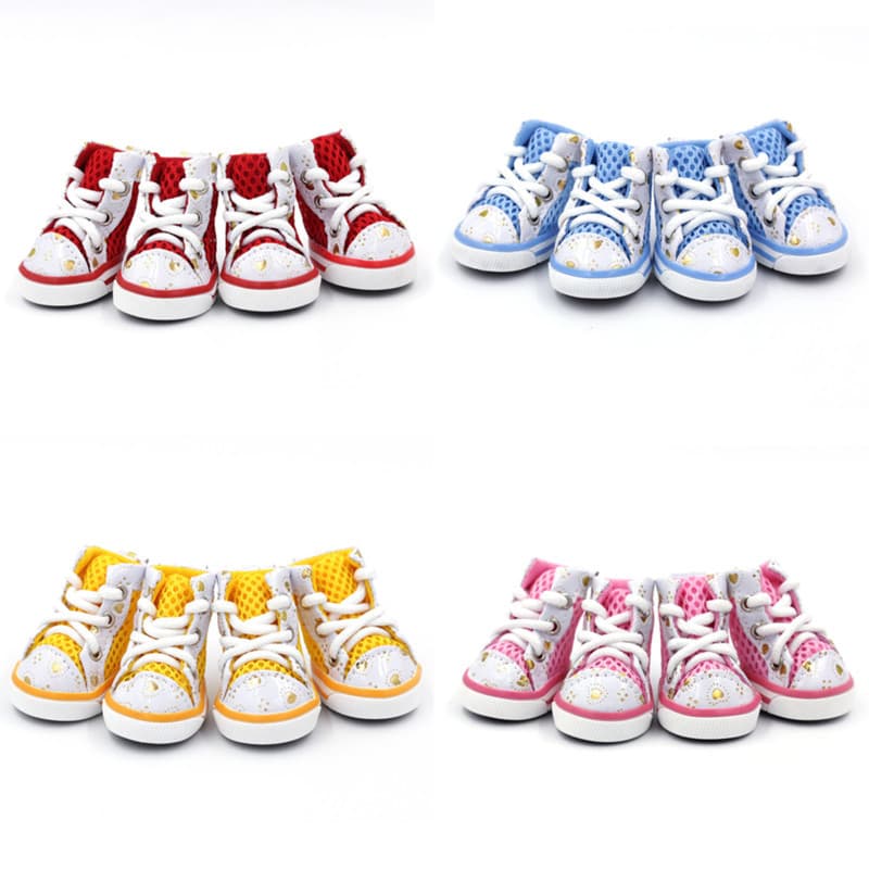 Breathable Mesh Pet Shoes Summer Casual Teddy Bichon Poodle Chihuahua Small Dog Foot Cover Lightweight Anti-slip Wear-resistant
