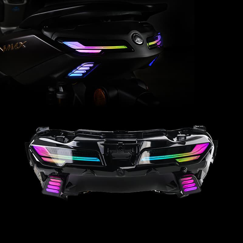 Wholesale New Motorcycle Accessories Compatible with YAMAHA NMAX155/TURBO Modified RGB Running Rear Tail Light