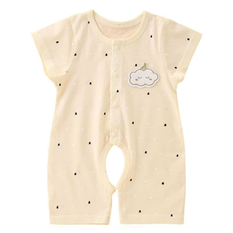 Baby Short-Sleeve Bodysuit Summer Thin Newborn Cotton Clothes Air Conditioning Wear Boys and Girls Romper Crawling Suit