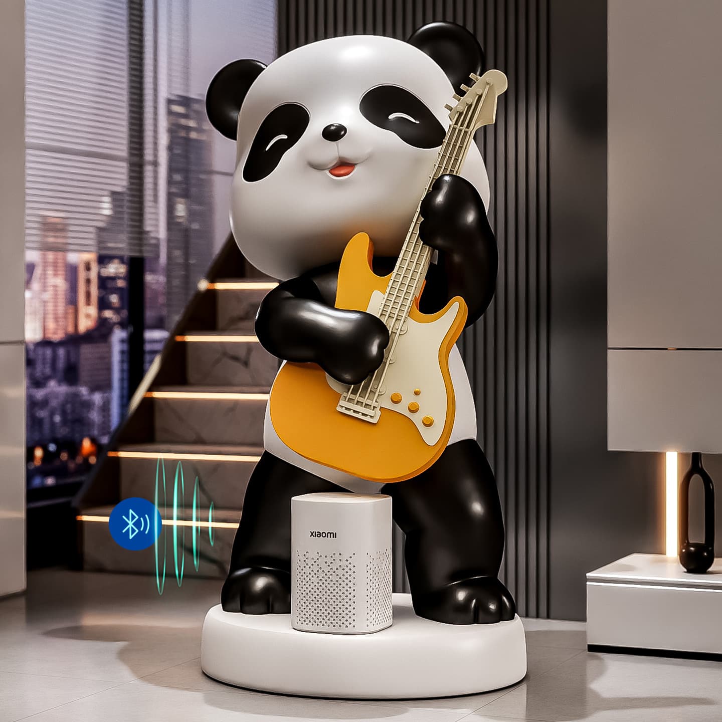 WiFi Smart Speaker Panda Guitar Ornament Music Art Living Room Large Floor Decoration Designer Original