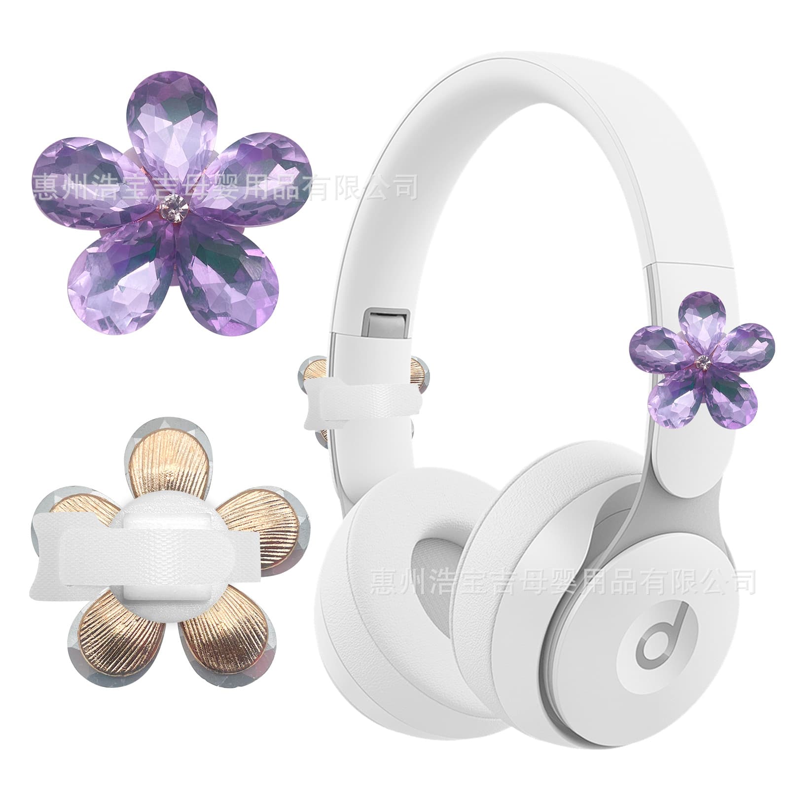 Cross-Border Hot Selling Computer Gaming Headset Headband Decorative Diamond Flower Style Headphone Decoration