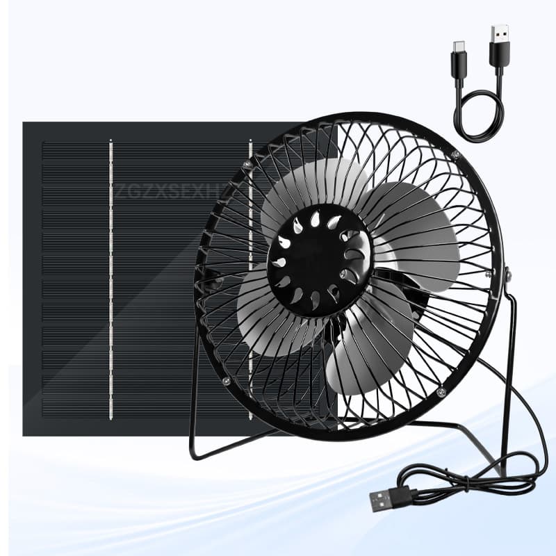 Pet Ventilation 5W Solar Panel Outdoor Charging Panel Cooling Fan Pet-Specific Cooling Solar Panel