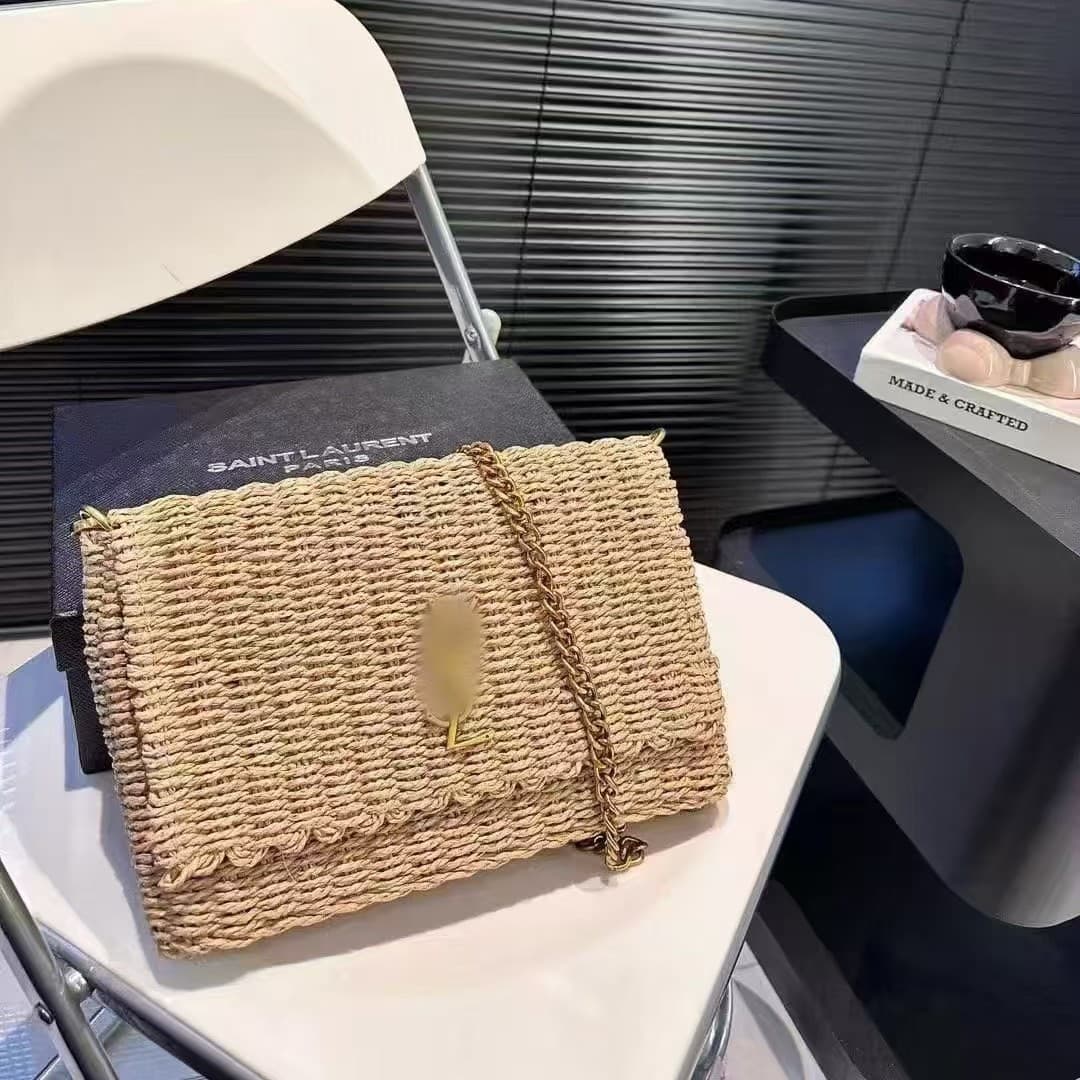 Woven Straw Tote Bag Shopping Bag Shoulder Bag Handbag Underarm Bag Inner Bag Mother-Child Bag Beach Bag Small Square Bag