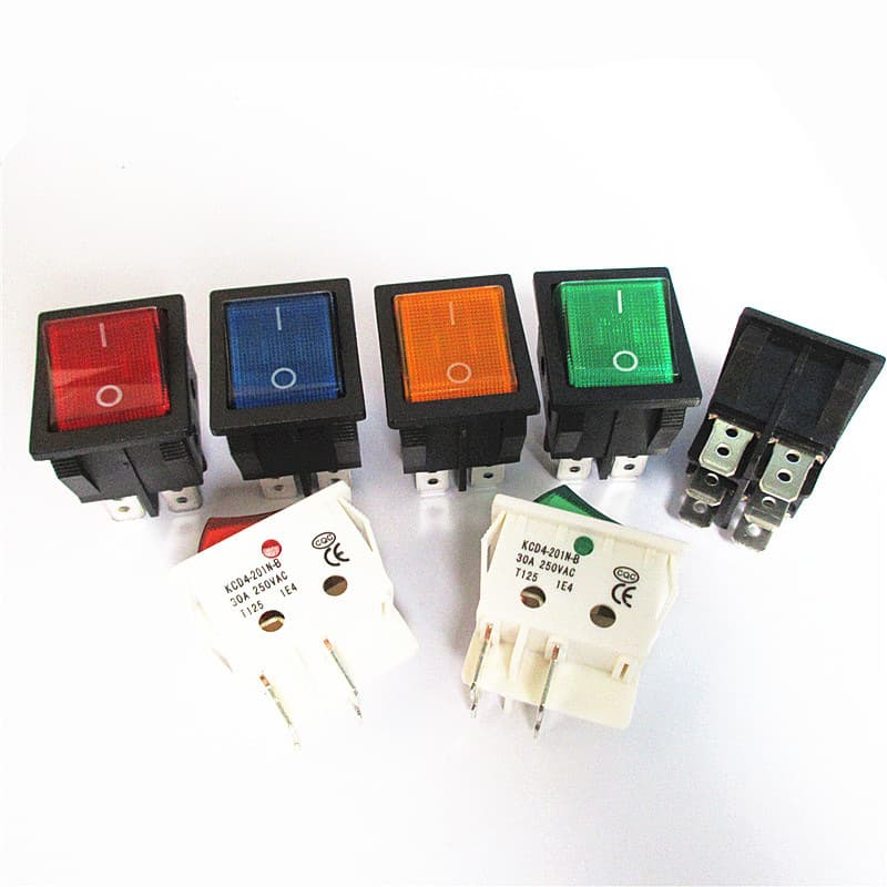 KCD4 Rocker Switch 30A Four-Pin with Light Six-Pin KCD4 Two-Position 16A Rocker Switch High Current KCD4