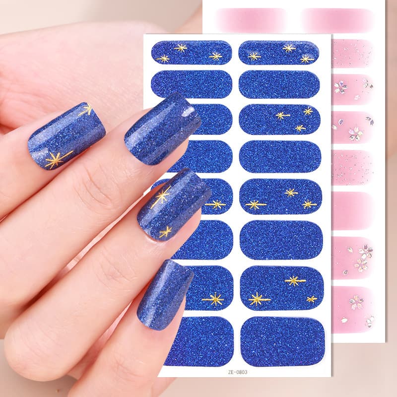 Waterproof Nail Art Stickers Beautiful Heart Shape Cute Onion Powder Top Coat Nail Oil Film Easy to Peel off from Nails