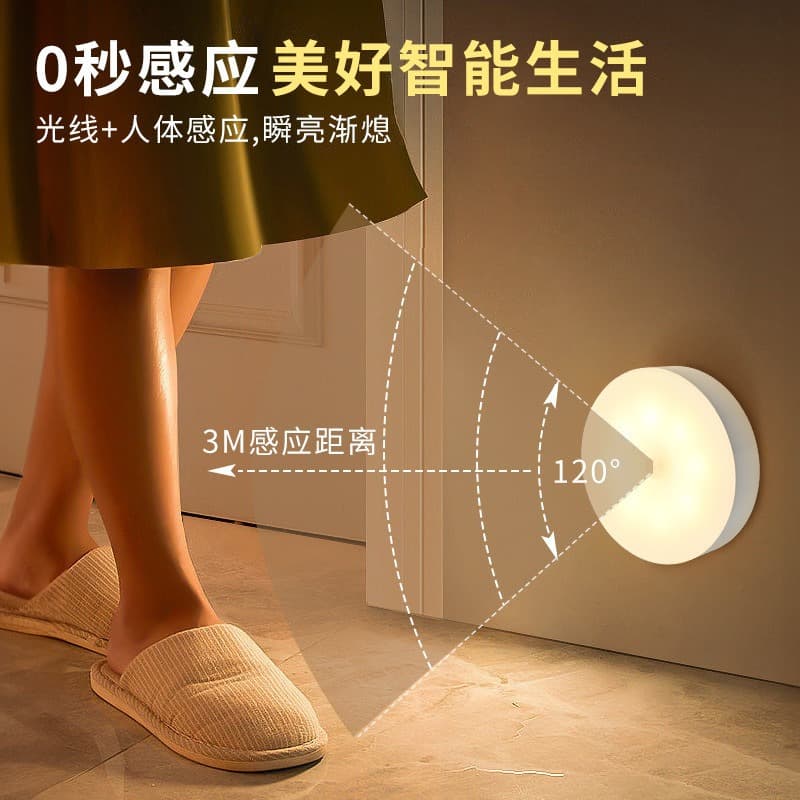 Smart Sensor Charging Night Light with Switch for Cabinets, Stairs, and Hallways - Motion-Activated On/Off, Soft Glow, No Wiring, Magnetic Mount