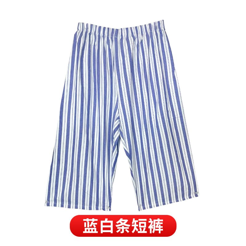 Winter Cotton Pajama Set for Male and Female Patients, Long-Sleeve Hospital Gown for Bedridden Patients, Thickened Patient Clothing, Short Sleeve