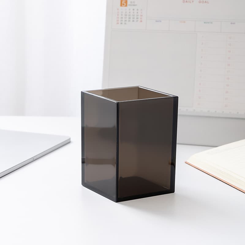 Mingqiang Factory Supply Acrylic Black Tea Office Supplies Desktop Storage New Trend Stationery Office Set Gift Available for Drop Shipping