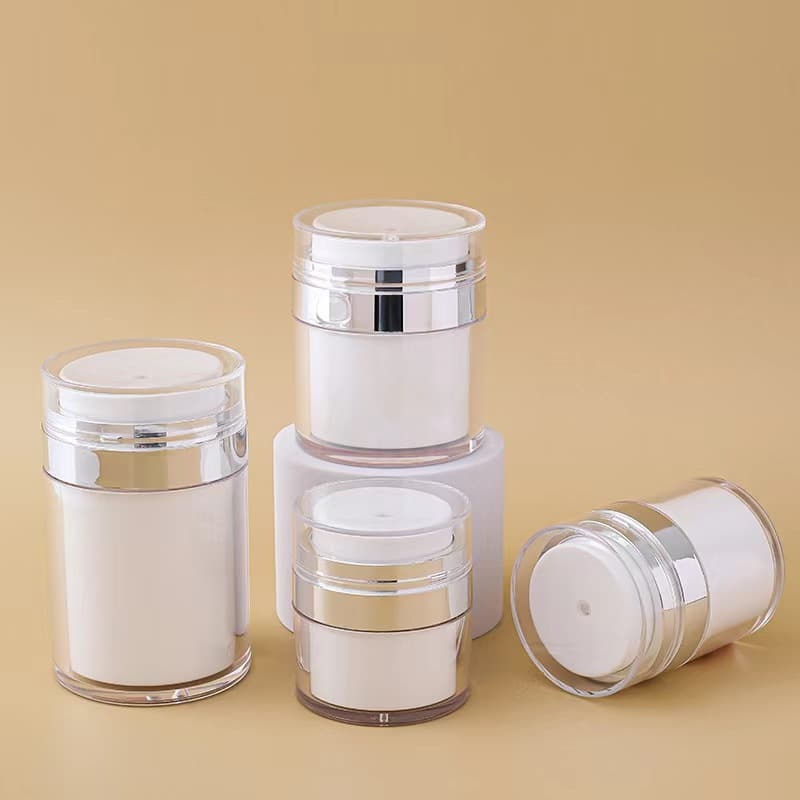 Cross-Border Best-Selling Acrylic Vacuum Cream Jar, Eye Cream Jar, Press-Type Vacuum Jar Cosmetic Packaging Material