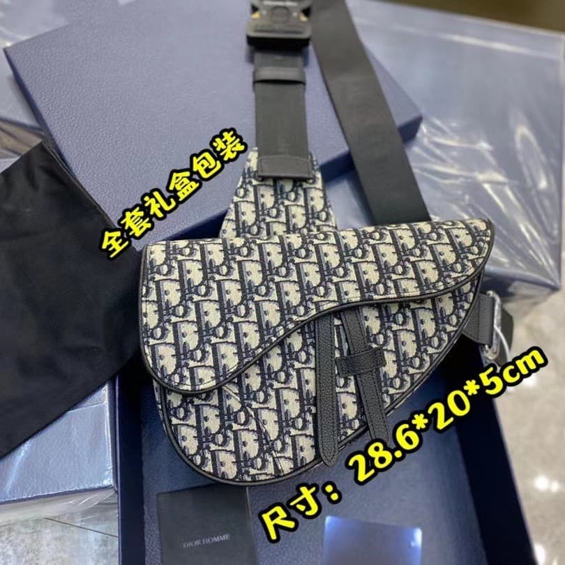 New Men's Fashion Crossbody Bag Embroidered Jacquard Saddle Canvas Trendy Chest Bag Couple Casual Shoulder Bag