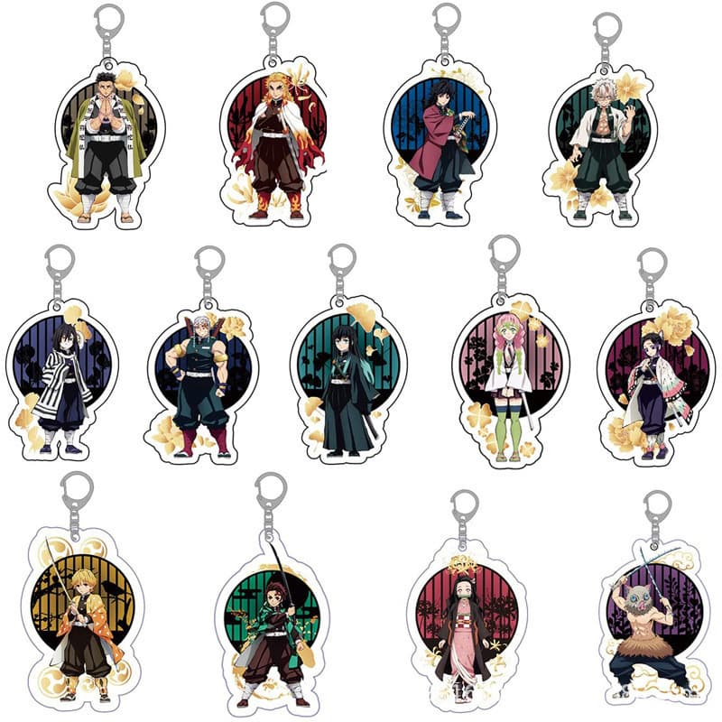 Keychain wholesale Demon Slayer: Kimetsu no Yaiba anime peripheral double-sided acrylic pendant. Welcome to sample design and stand.