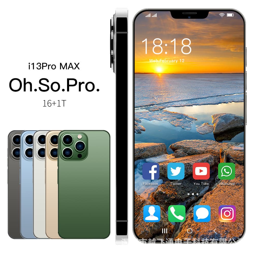 Cross-Border Mobile Phone I13Promax 6.8inch Large Screen 5 Million Pixels 16+1Tb Android Smart Phone Exclusively for Cross-Border Sales