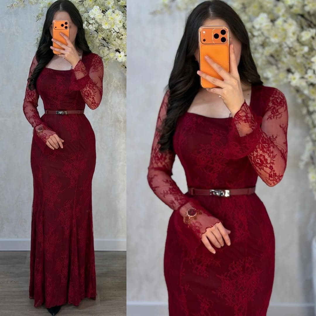 Cross-border European and American foreign trade women's clothing 2025 summer new round neck lace shirt elegant straight belt temperament dress