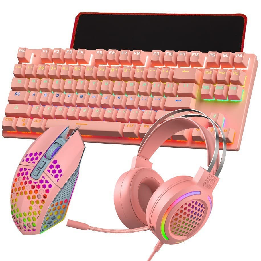 BAJEAL T500 mechanical keyboard and mouse set headphone speaker keyboard and mouse four or five-piece set game luminous game
