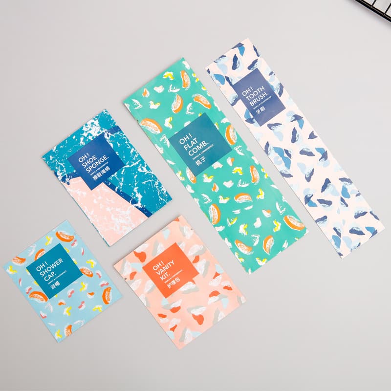 Disposable packaging bags for toothbrushes, combs, and slippers; hotel and guesthouse custom sizes; customer-order logo.