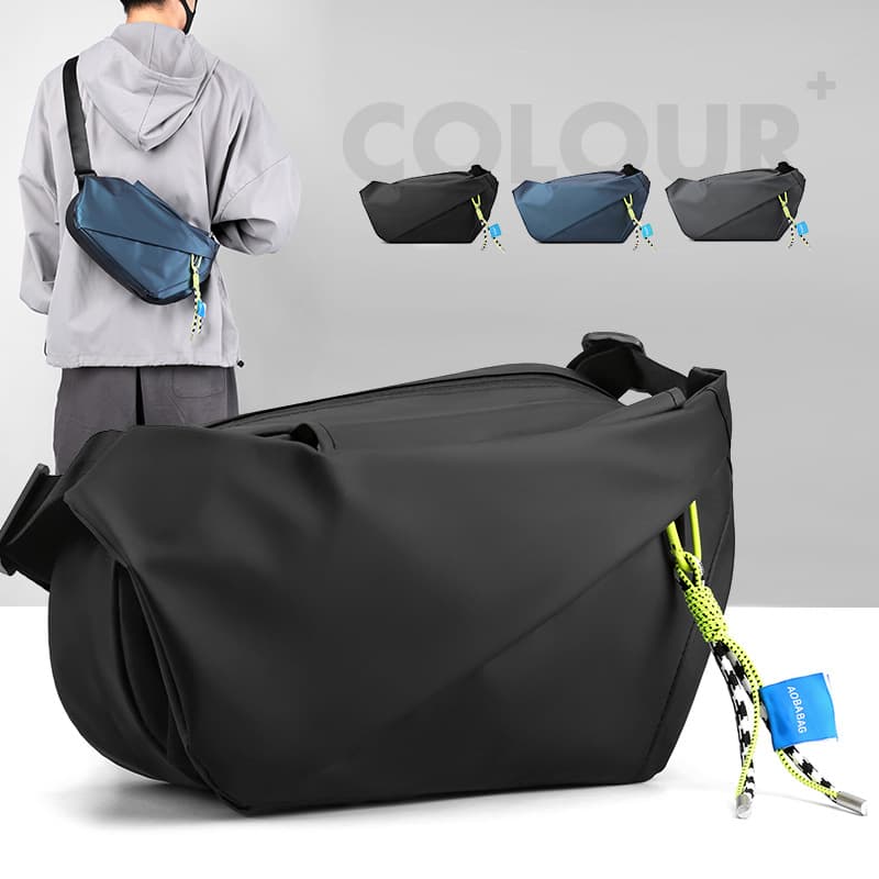 New Motorcycle Style Crossbody Bag for Men, Trendy Sports Cycling Courier Bag, Multi-functional Shoulder Bag, Lightweight Waist Bag