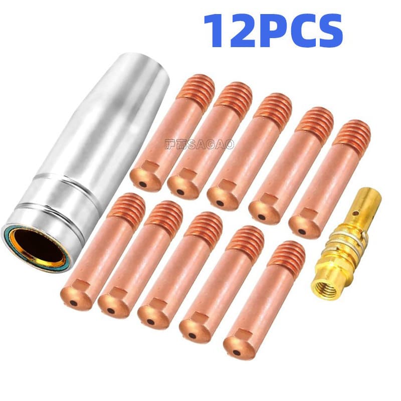 Cross-border 15AK Protective Nozzle Two-Shielded Welding Gun Accessories Protective Cover 15AK Conductive Nozzle Protective Nozzle Conductive Nozzle 12PCS