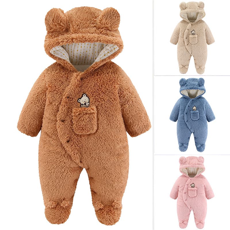 Shuaijia Baby Winter Clothes Autumn and Winter Set Cotton Padded Newborn Going Out Romper Crawling Suit Jumpsuit