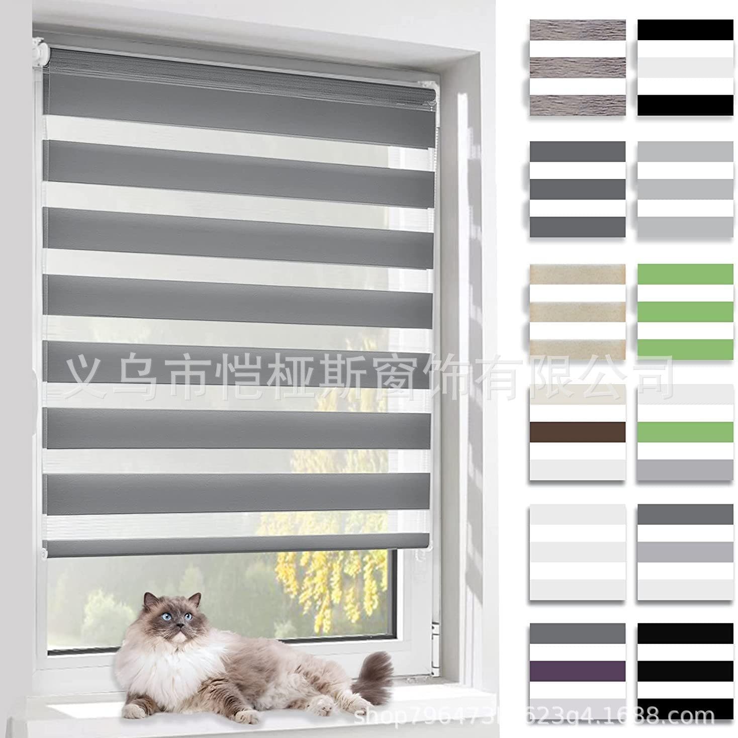 Manual Pull Roller Shade No-Drill Zebra Blind Roller Blind Soft Gauze Curtain Finished Product Soft Gauze Roller Blind