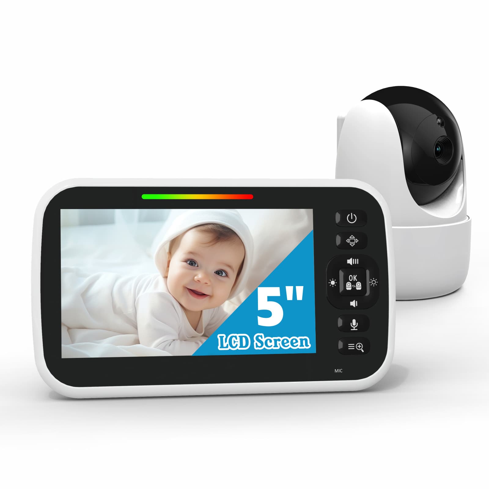 5-inch baby monitor, smart night vision intercom, baby monitor, direct from manufacturer.