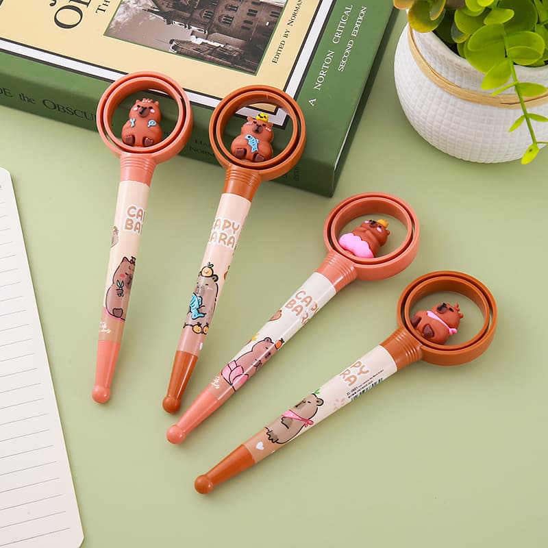 Kapibara rotating pen cute student fun water-based pen creative high-value prize gift rotating gel pen