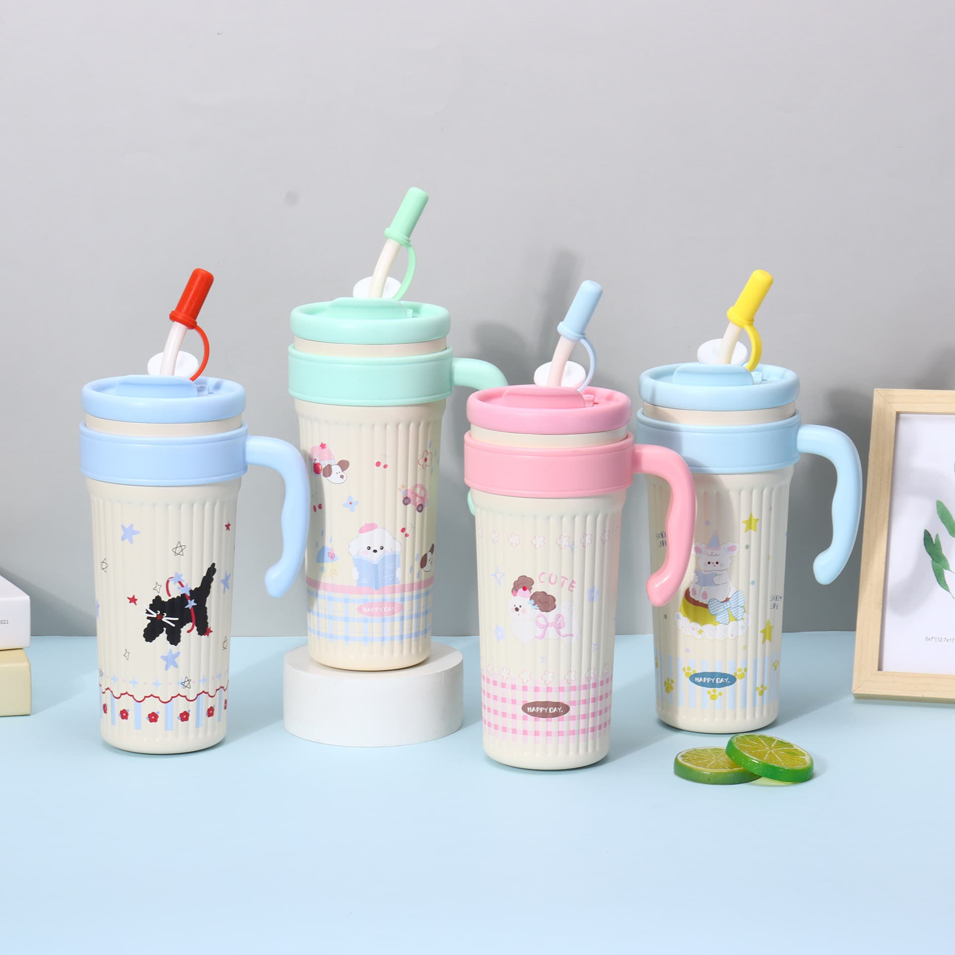 New Big Mac Ice Cup Large Capacity Straw Cup Girls Office Cold Cup Stainless Steel Insulated Cup