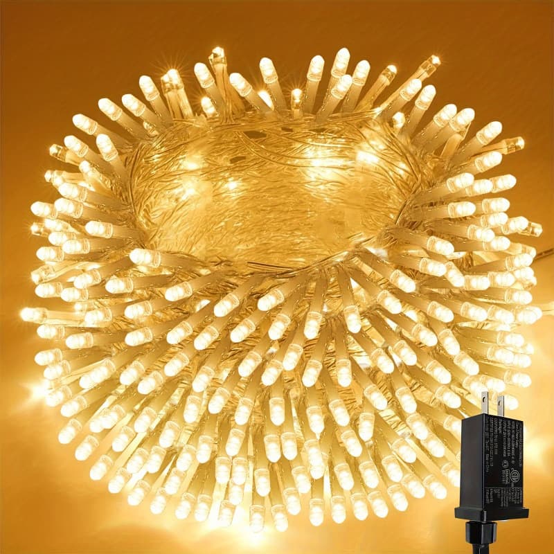 2026 New Cross-border Drop Shipping 104-Foot Warm Gold LED String Lights 300 LEDs 8 Modes Included