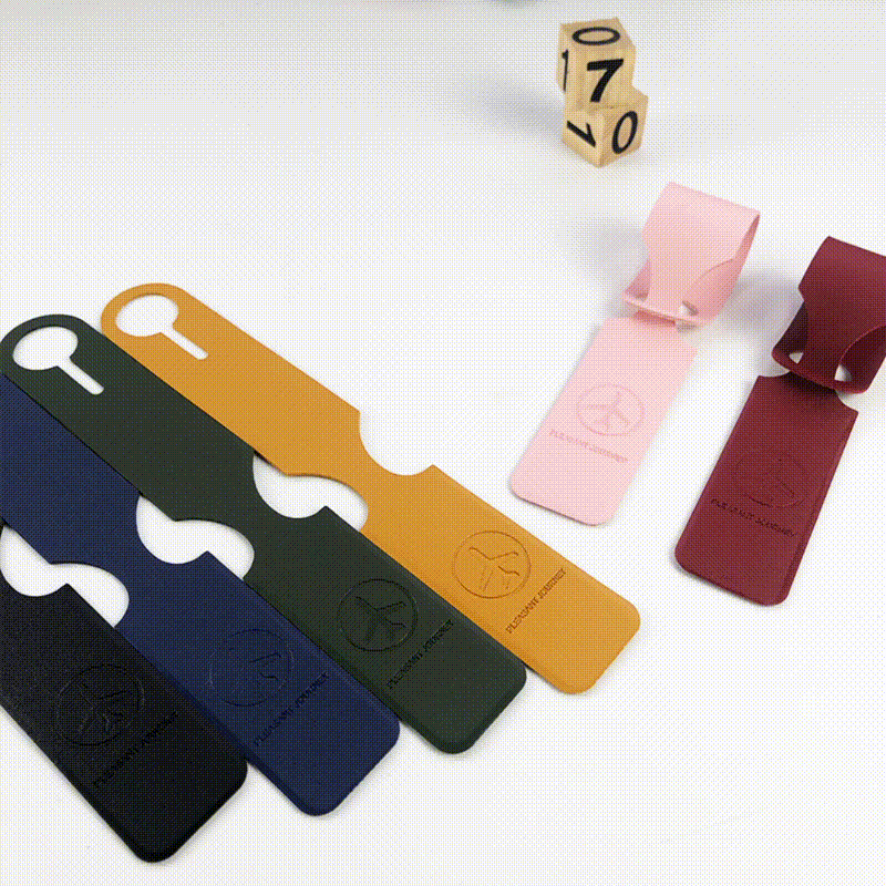 Cross-border In Stock 6 Colors Available Custom Enterprise Logo Including Printed Paper Card PU Leather Long Hanging Luggage Tags