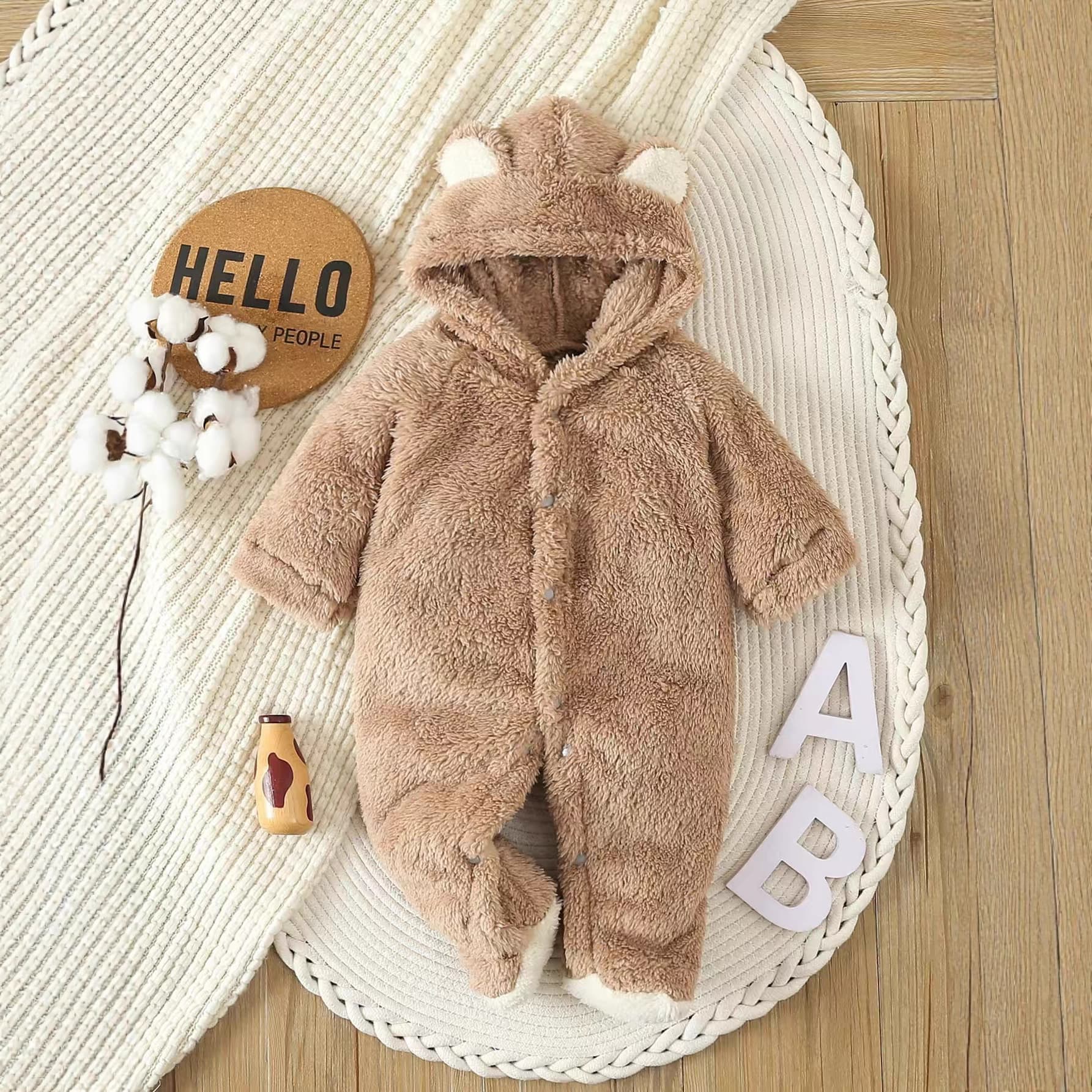 Newborn Baby Rompers Girls Clothes Autumn Winter Boys Fleece