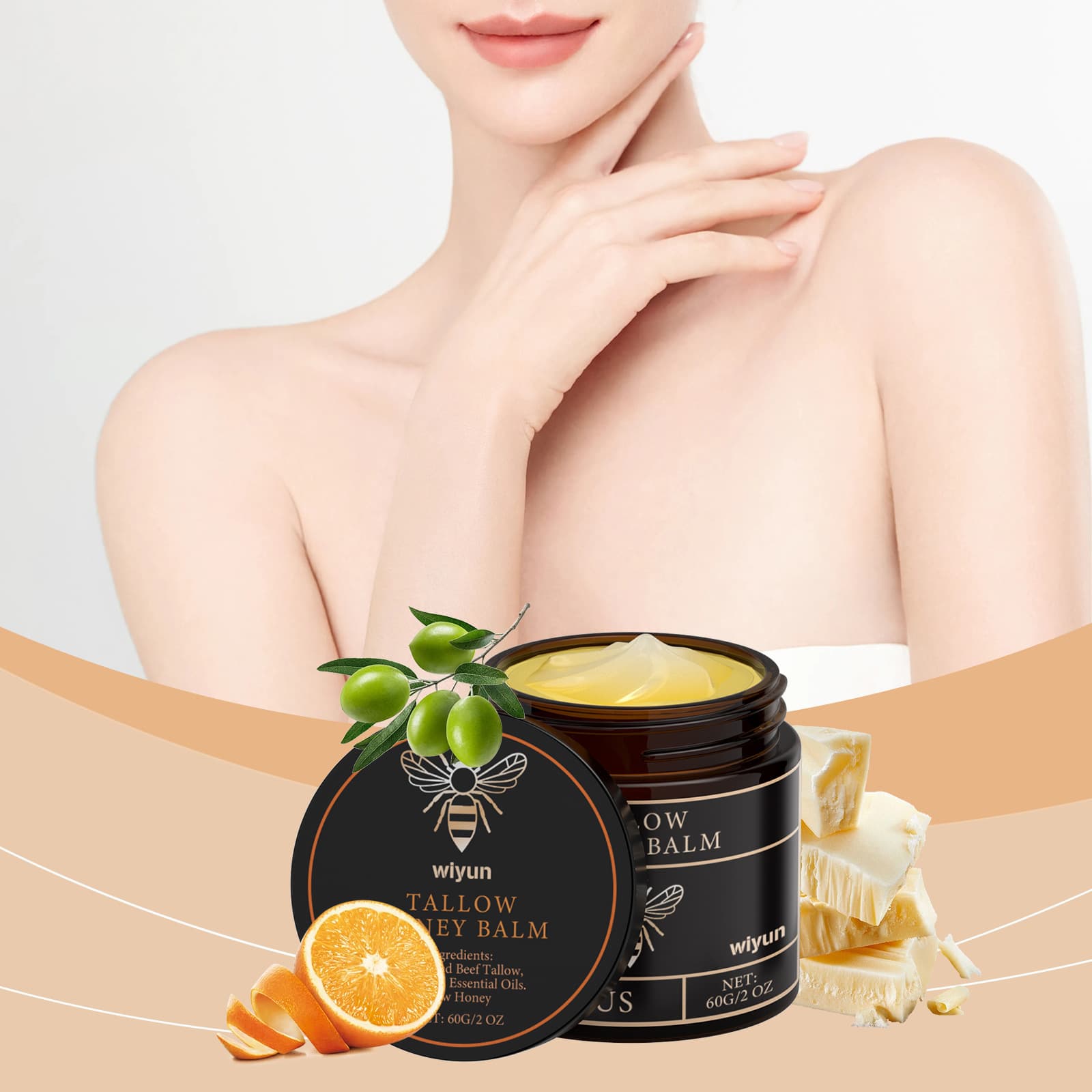 Cross-border wiyun Honey Tallow Moisturizer Moisturizing Skin Cream Moisturizing Face Cream Spot Set Foreign Trade Wholesale