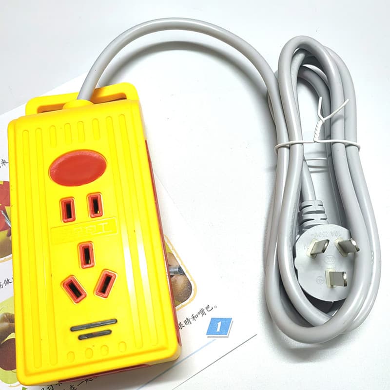 2m to 10m Power Extension Socket with 31 Outlets for Induction Cookers, Air Conditioners, Yellow, Red, and Black Rubber, Drop-Resistant