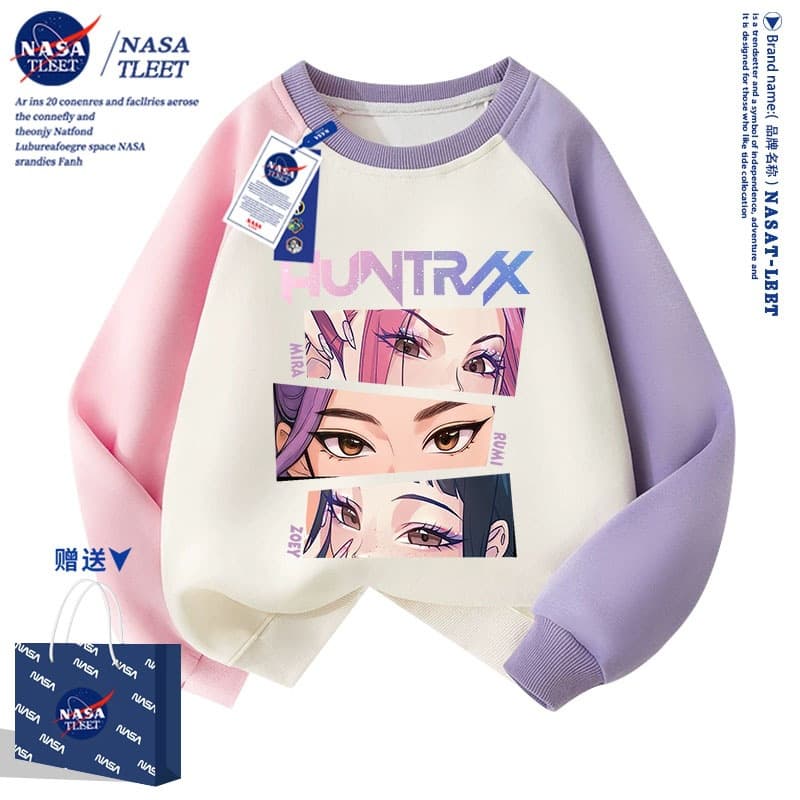 NASA x Kpop Demon Hunters Kpop Demon Hunter Round Neck Sweatshirt Trendy Kids Top New