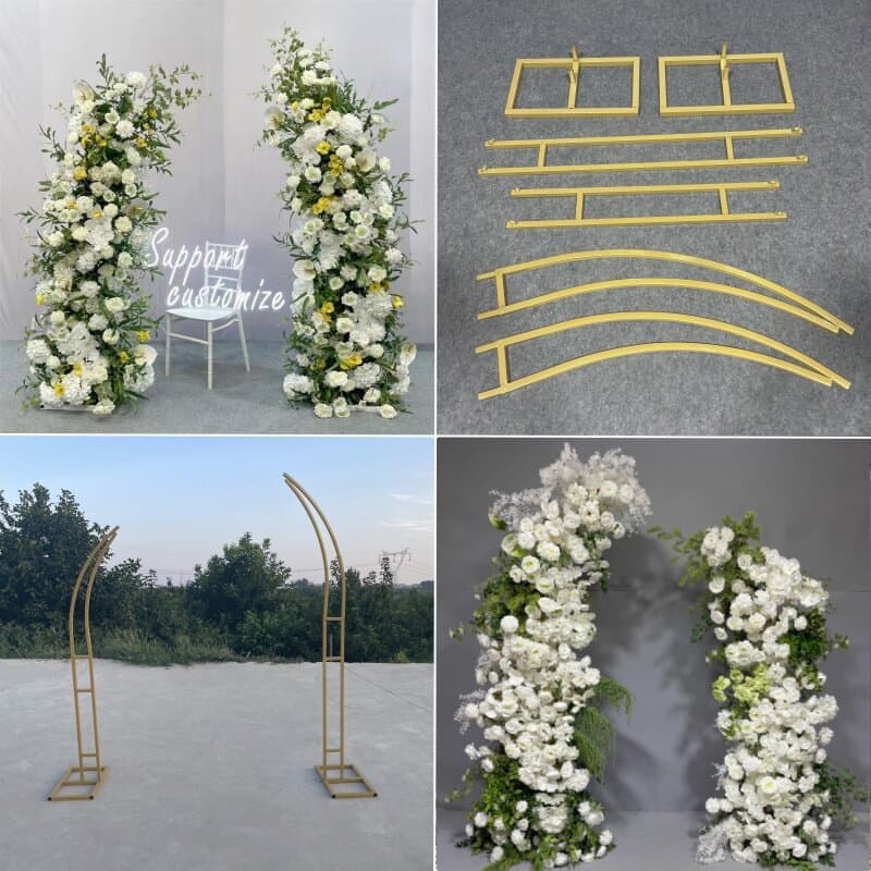 New wedding iron art props horn door arch shelf curved horn door outdoor lawn wedding decoration layout