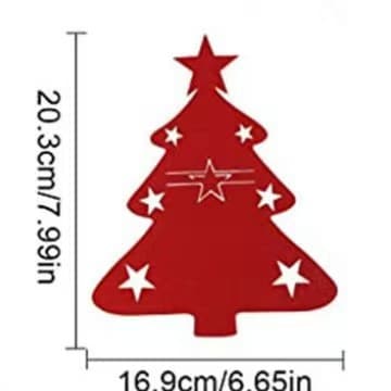 Manufacturer Wholesale Cross-border Christmas Tree Utensil Holder Felt Fork and Spoon Bag Christmas Table Decor Placemat Design