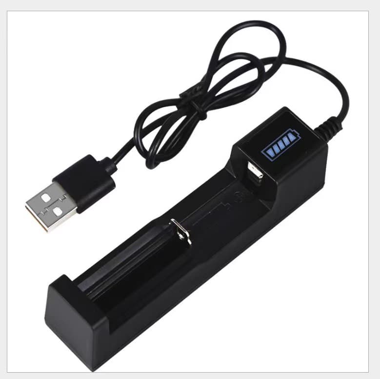 Battery Charger Single Slot 18650 Charger USB 3.7V Single Charger for 16340 14500 26650 18500