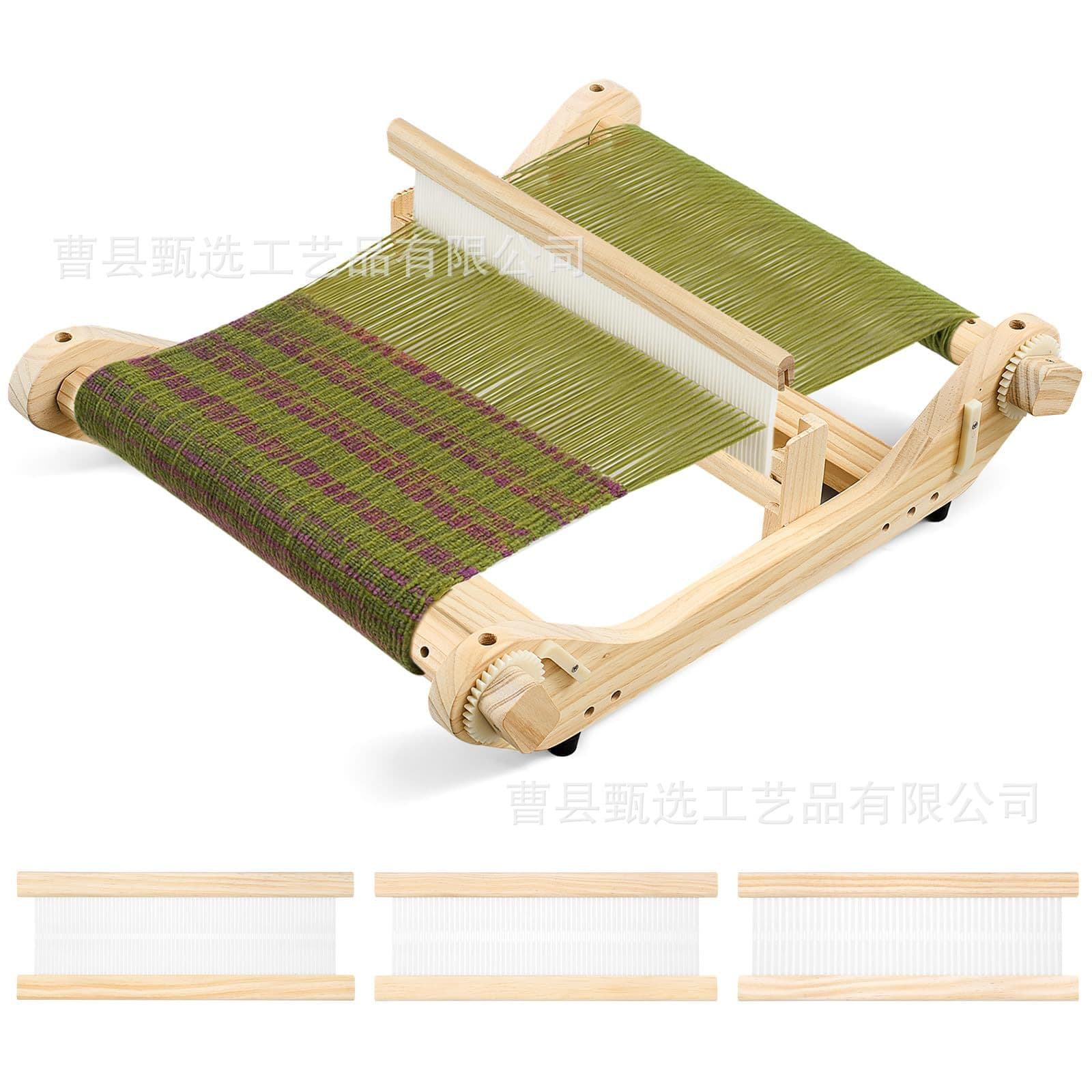 Wooden Weaving Machine Loom Kit with Crochet Hook, Yarn Weaving Frame, Handmade DIY Tapestry Yarn Rack