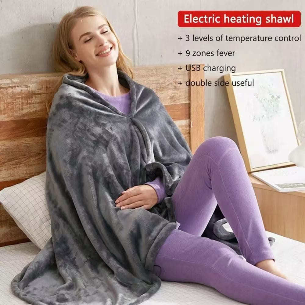 Dual-Sided Heating Warmth Home Use Electric Shoulder Warp, Office Throw Blanket, Electric Heated Mat for Naps and Seasonal Outdoor Comfort