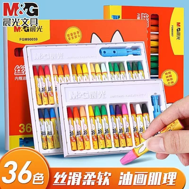 Morning Light Oil Pastels 90058, Miffy Series 12/24/36 Colors Smooth Drawing and Coloring Non-staining Crayons
