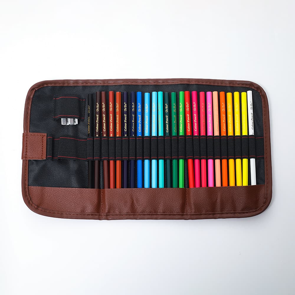 24 Colors Colored Pencils in Bags, Portable and Easy to Store, Children's Colored Pencils, Art Training Brushes, Foreign Trade Cross-Border Colored Pencils