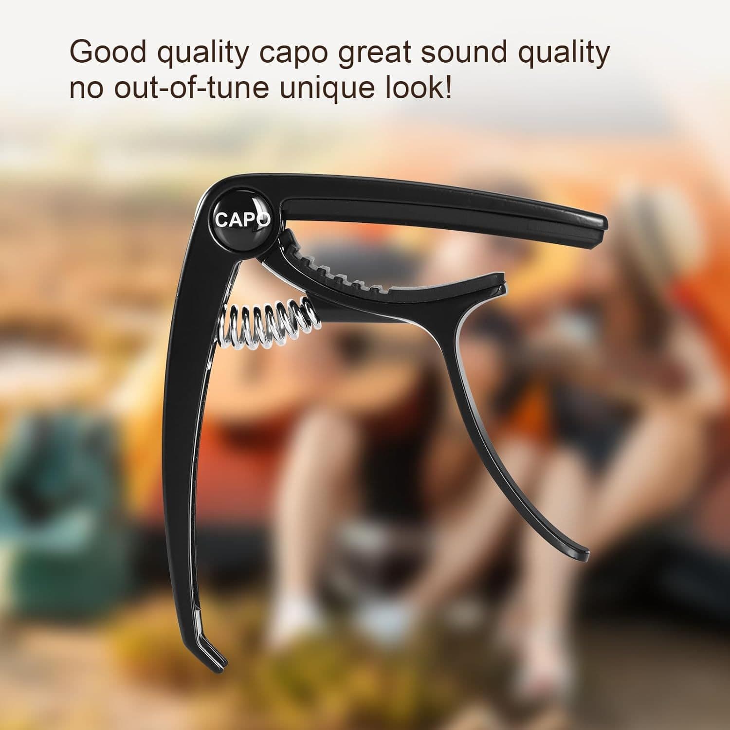 Cross-border hot selling capo with string pins metal folk acoustic guitar capo two-in-one tuning clip wholesale
