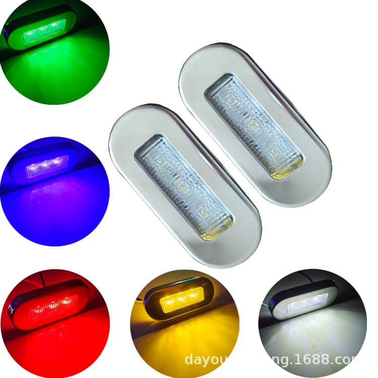 12V Stainless Steel Marine Signal Lights with 3 LEDs for Yachts, Portal and Starboard Side Lights, Indicator Lights for Cross-Border E-commerce