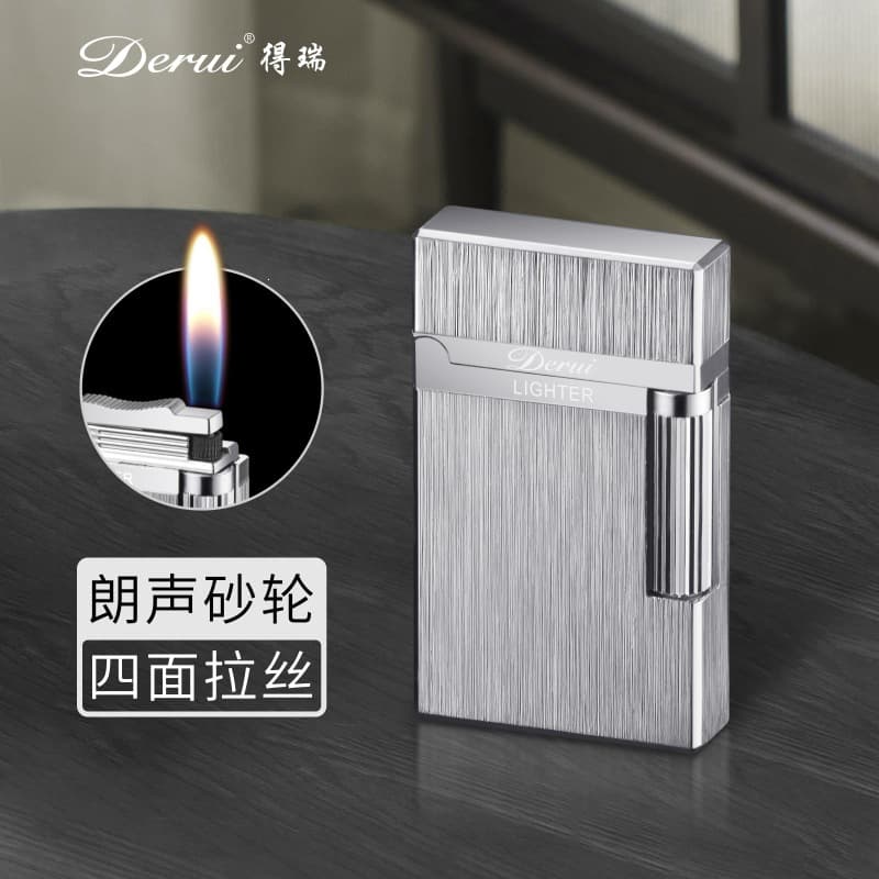 Derui 2030 Langsheng Steel Sound Lighter, Refillable Flint Side Strike Open Flame, High-End Gift Lighter, Factory Wholesale