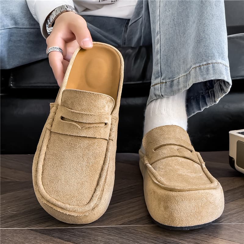 Cross-border Large Size 46 Birkenstock Retro Comfort Old Money Style Mule Elevated Clog Home Enclosed Half Slipper 45