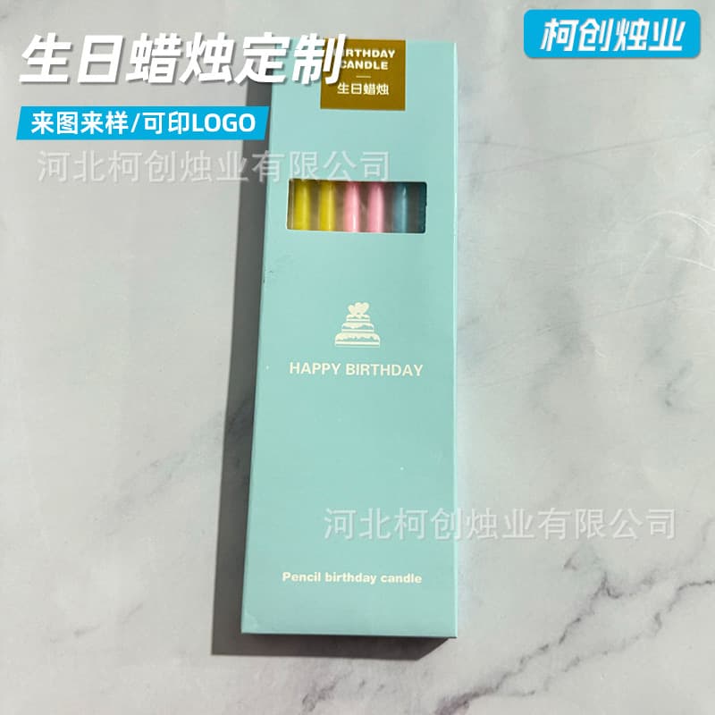 Birthday Candles Trendy Box Set Macaron 6-Piece Long Straight Candles Party First Birthday Colorful Spiral Birthday Candles