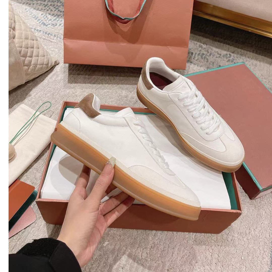 Men's Breathable Summer Casual Shoes New Style Tie-up Vintage Deutsche Trainers Authentic Leather Flat White Shoes Sportswear