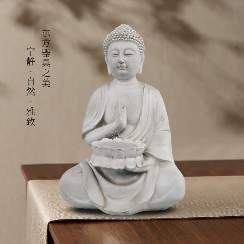 Cross-border creative resin crafts Buddha statue candlestick ornaments living room entrance spa beauty salon tea room Zen decoration
