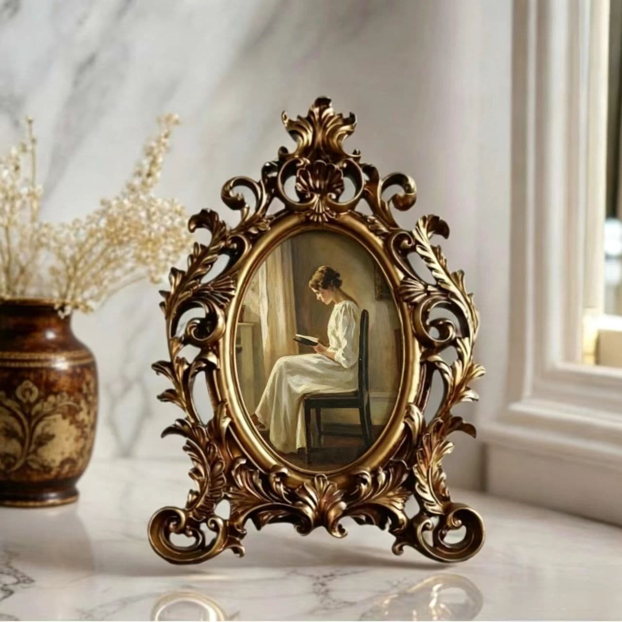 Cross-border Amazon Vintage European-style Premium Photo Frame Wholesale A4 6-inch, Multiple Sizes, Magnetic Customization for Export Orders